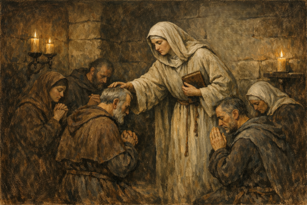 femme cathare consolamentum